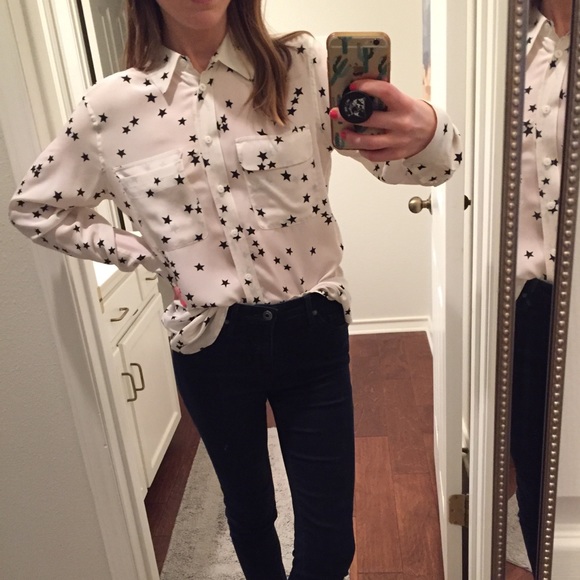 Equipment Tops - Equipment Silk Star Button up